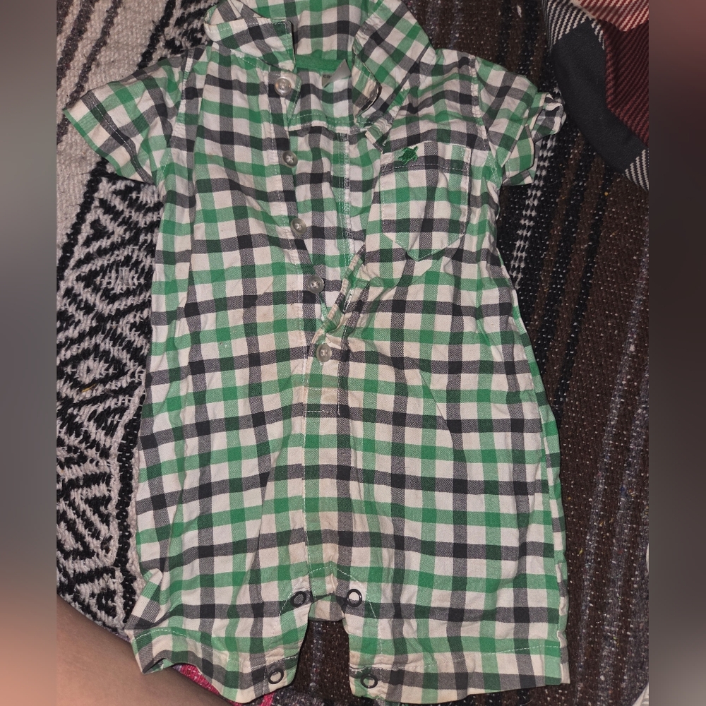 Carter's Cozy Green & Black Bodysuit One Piece